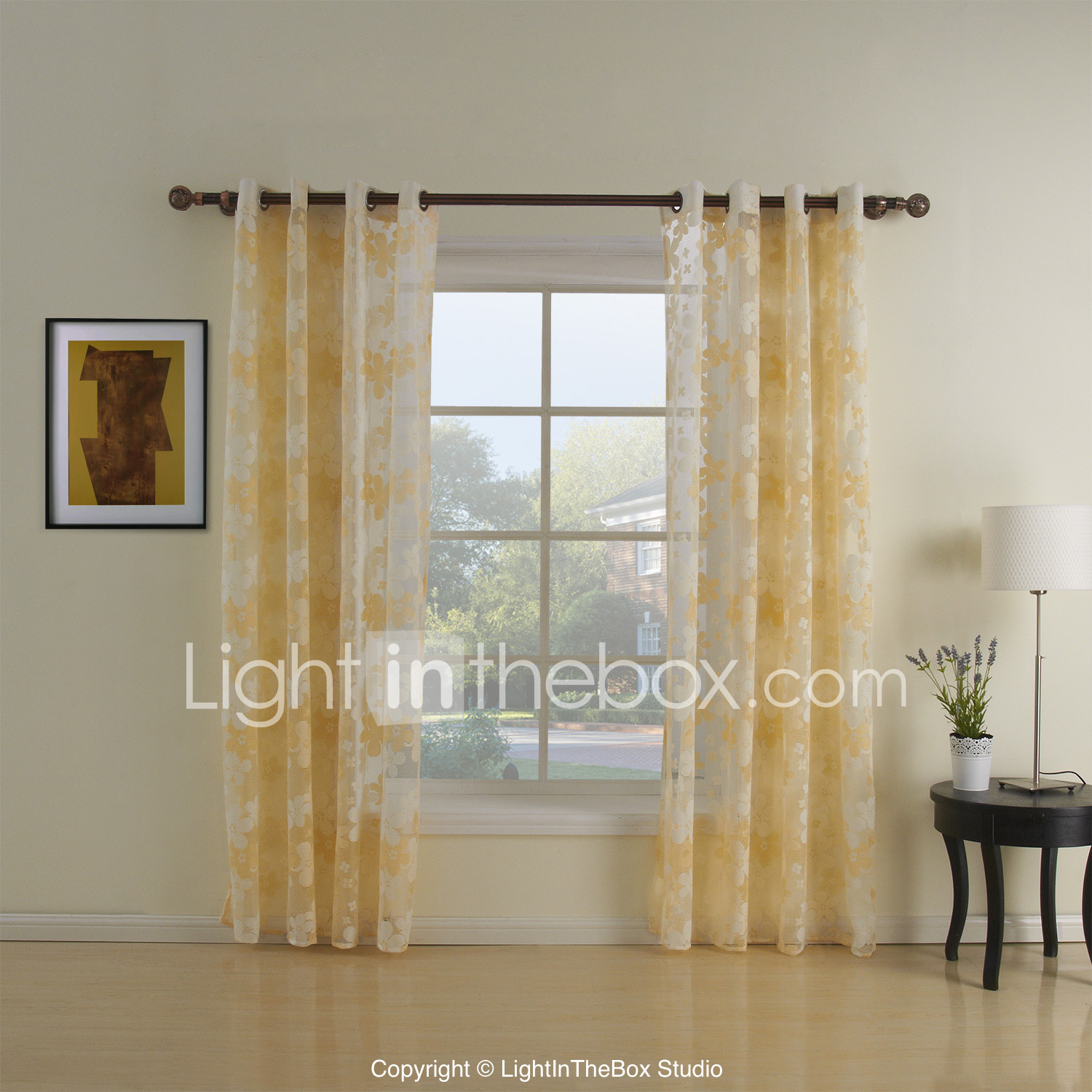 Zwei panele window treatment rustikal wohnzimmer polyester stoff ...