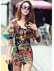 v cou impression mini-robe des femmes