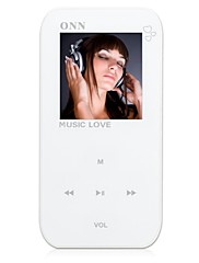 ONN Q2 Ultra-Slim 1.5" Screen MP3 Player with Recording FM -White(4GB)