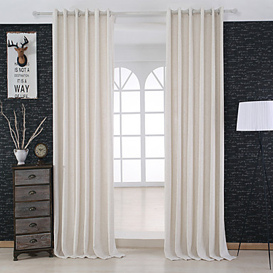 To paneler moderne solid elfenben soverom lin/ polyester blanding ...